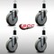 Service Caster 5'' SS Gray Poly Wheel Swivel 1-3/8'' Expanding Stem Caster Set, 4PK SCC-SSEX20S514-PPUB-138-4 - alternate 2